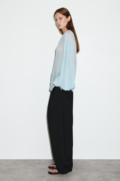 COS シアーバルーンスリーブブラウス