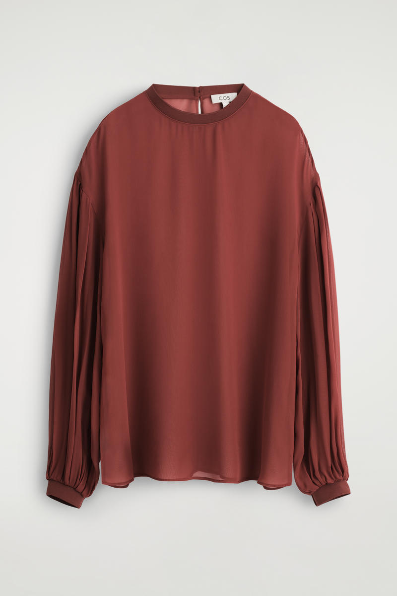 COS シアーバルーンスリーブブラウス