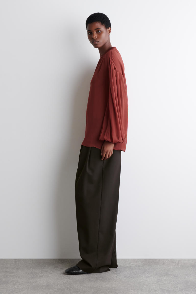 COS シアーバルーンスリーブブラウス