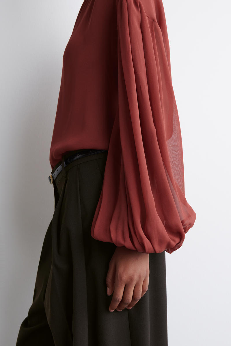 COS シアーバルーンスリーブブラウス