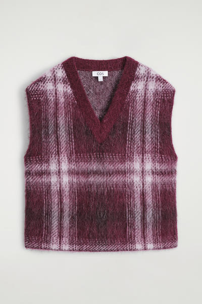 COS チェック柄アルパカブレンドベスト