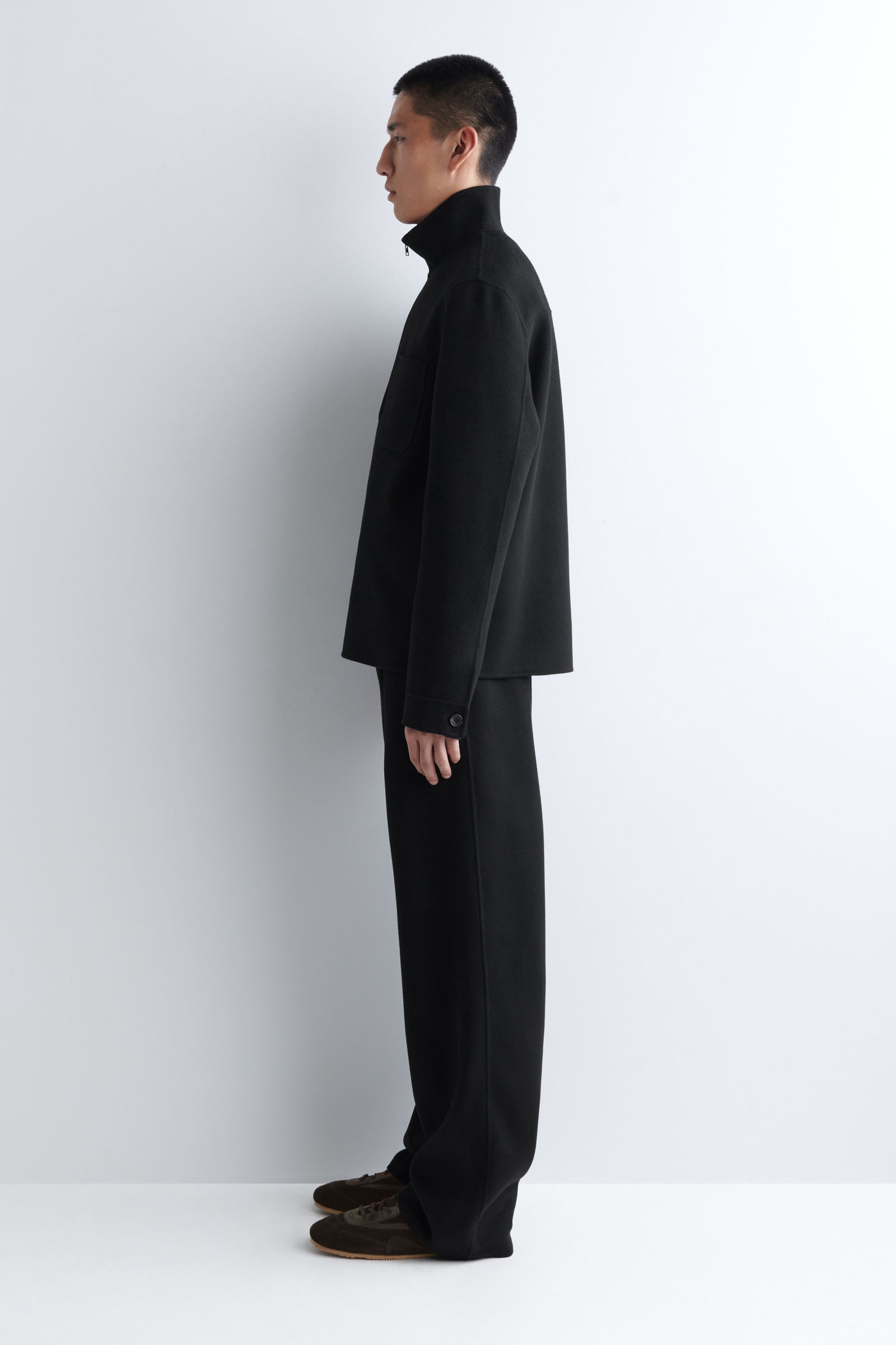 DOUBLE-FACED WOOL STRAIGHT-LEG TROUSERS ダブルフェイスウール
