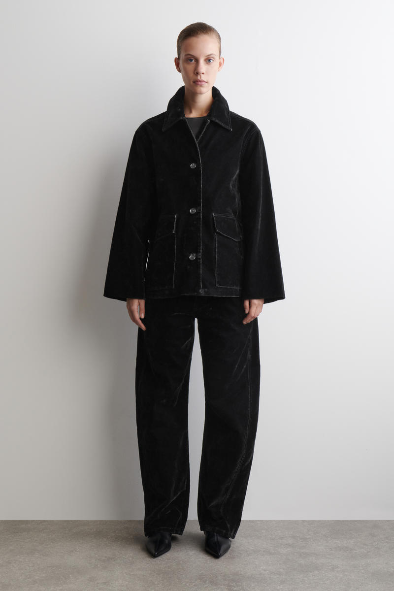 FLOCKED-DENIM JACKET フロックデニムジャケット ブラック｜COS コス