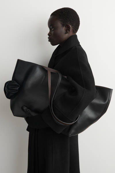 COS ウールカフレザーミトン