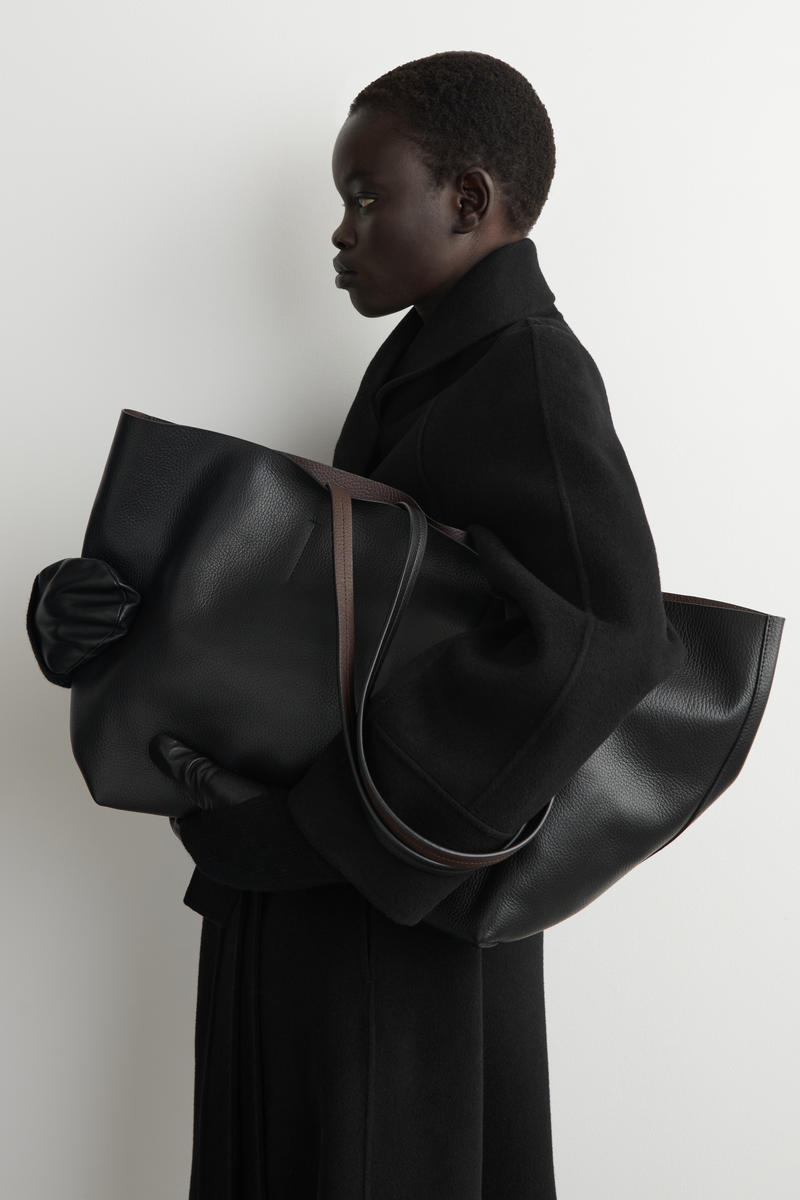 COS ウールカフレザーミトン