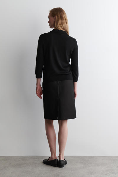 COS メリノウールニットポロ