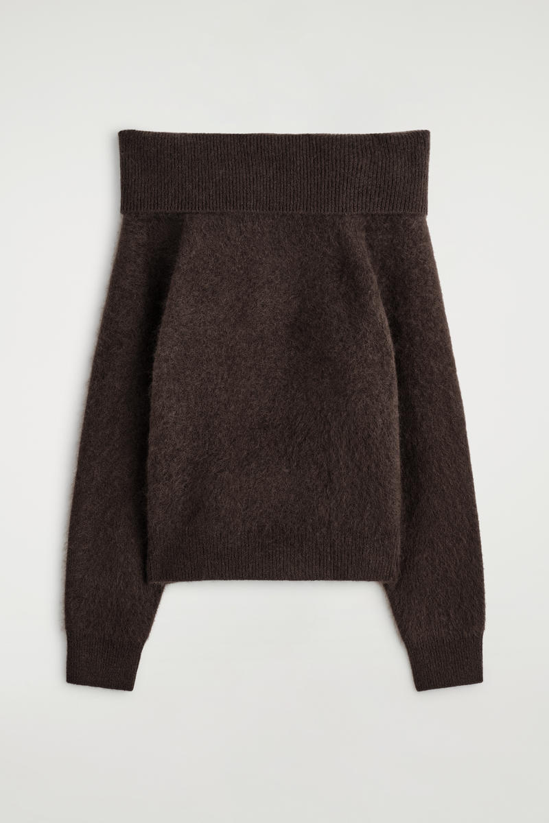 OFF-THE-SHOULDER MERINO WOOL JUMPER オフショルダーメリノウール