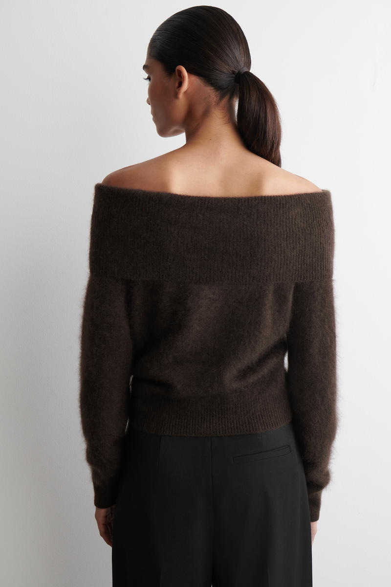 OFF-THE-SHOULDER MERINO WOOL JUMPER オフショルダーメリノウール