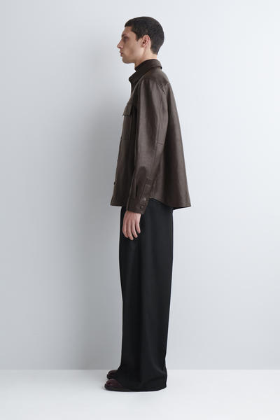 COS レザーオーバーシャツ