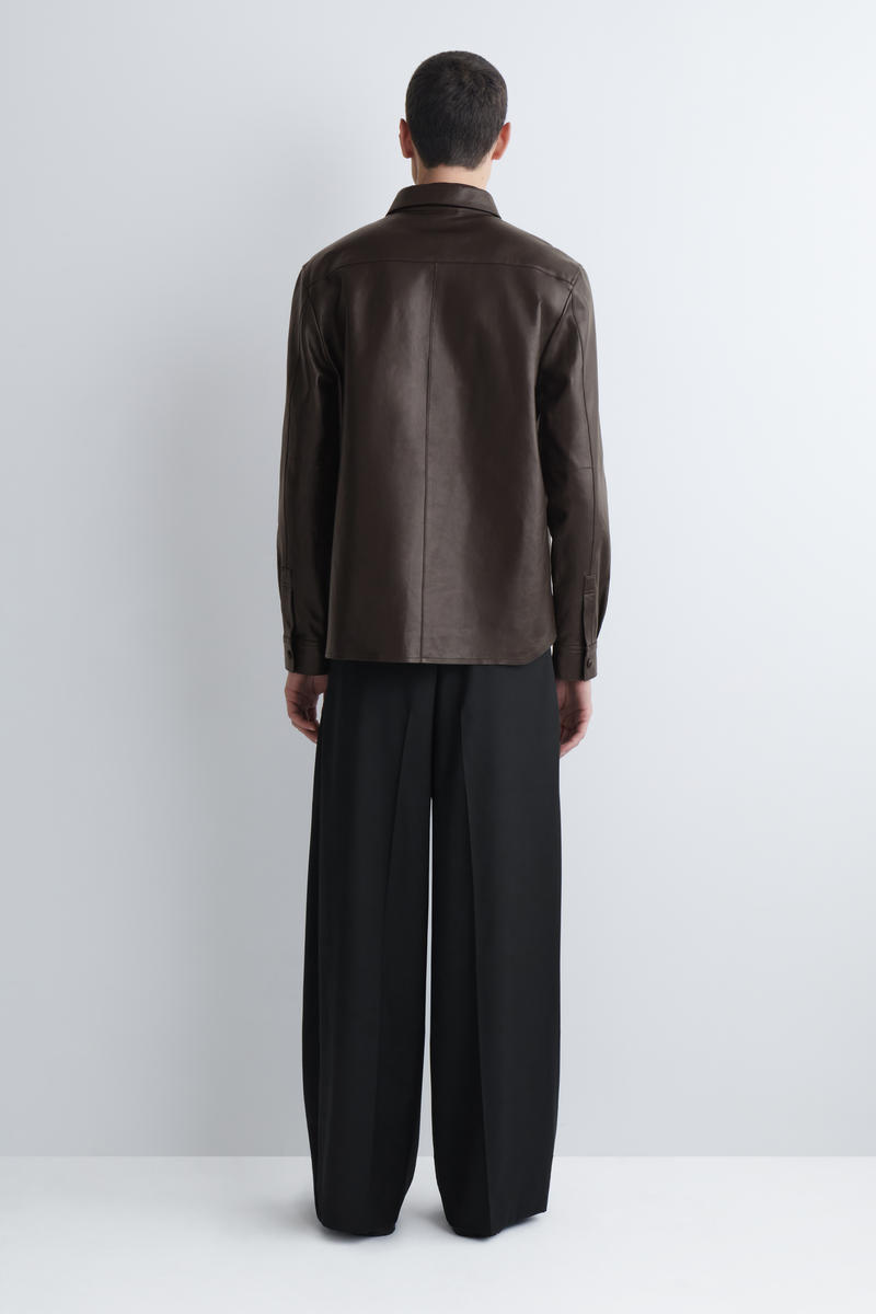 COS レザーオーバーシャツ