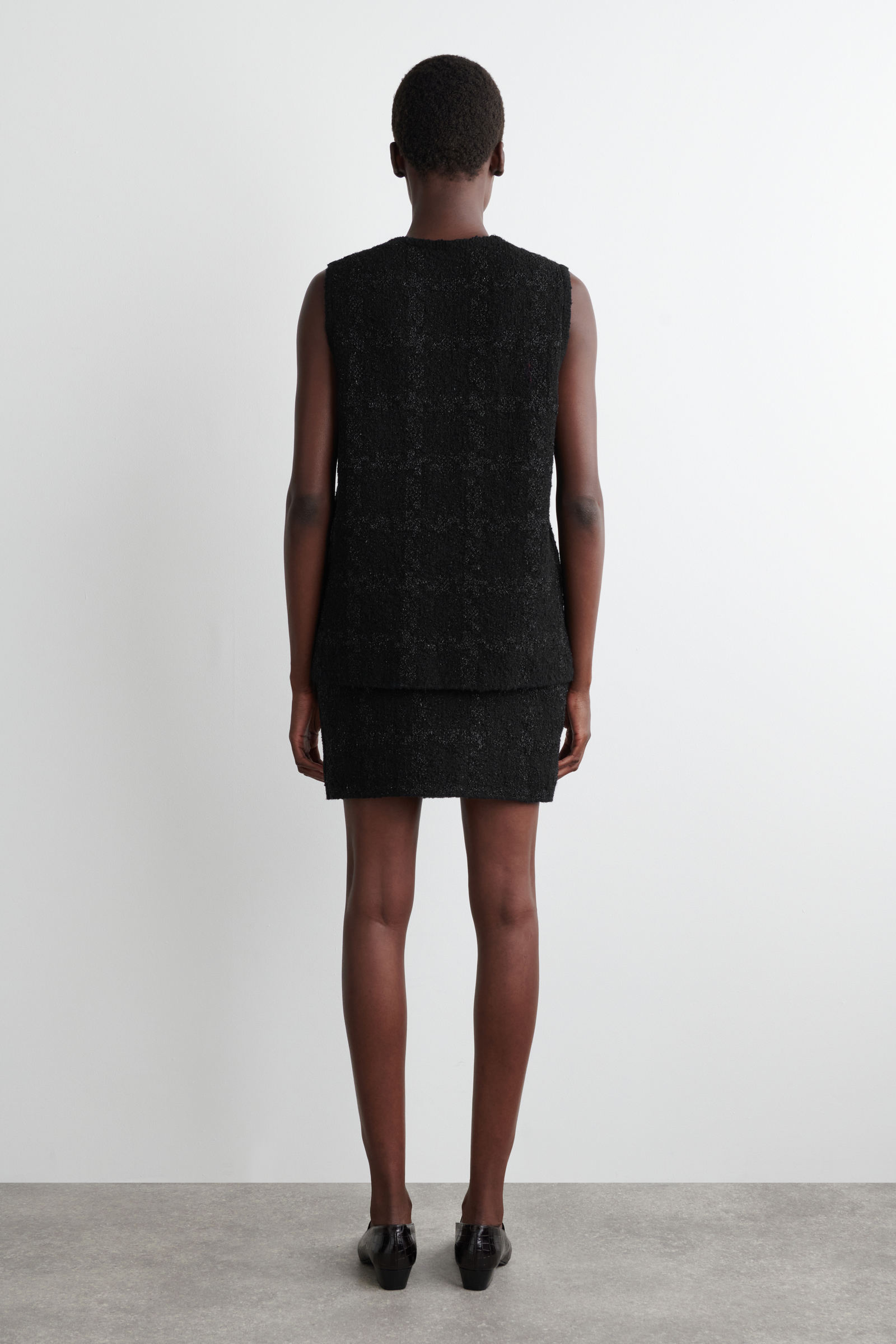 今期新作希少完売SサイズブリーフィングWOOL KNIT SKIRTブラック Floral Jacquard Cotton Pleated