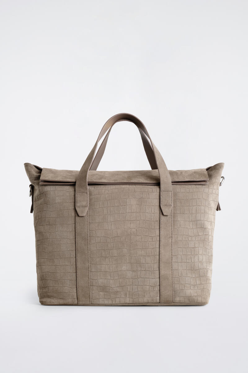 COS BRUNSWICK メッセンジャーバッグ - クロコダイル調スエード