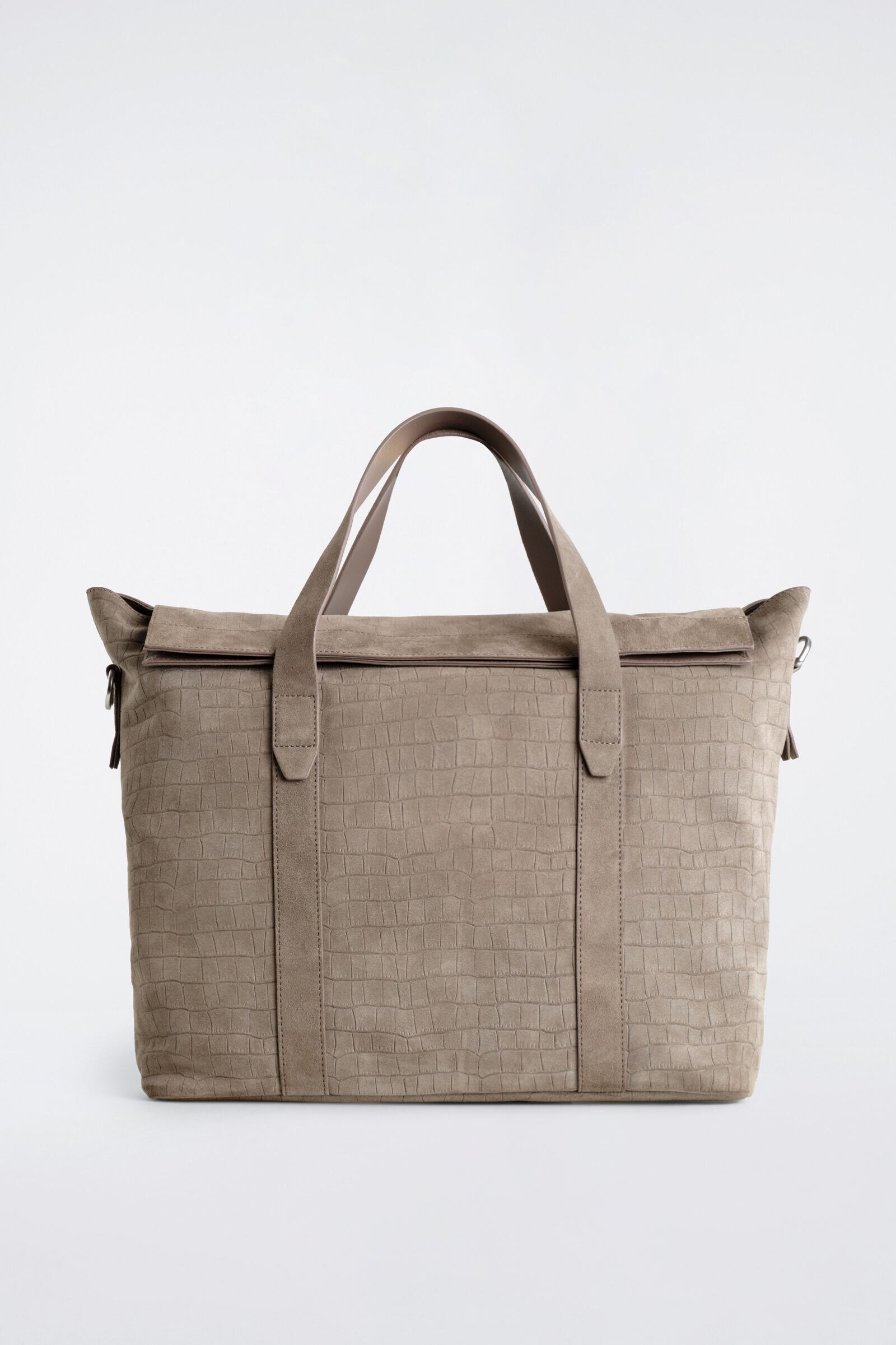 BRUNSWICK MESSENGER BAG - CROC-EFFECT SUEDE BRUNSWICK