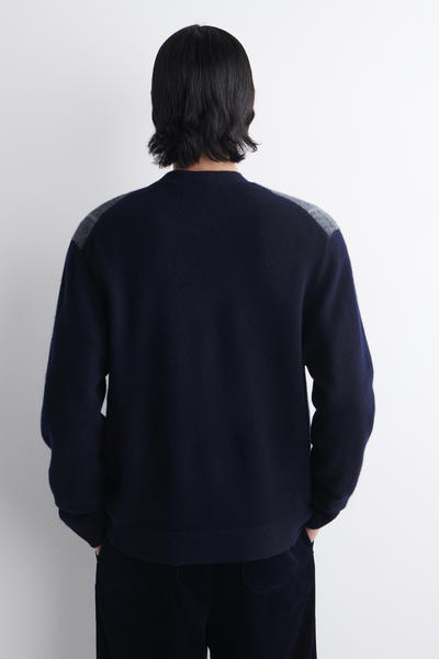 COS チェックウールVネックカーディガン