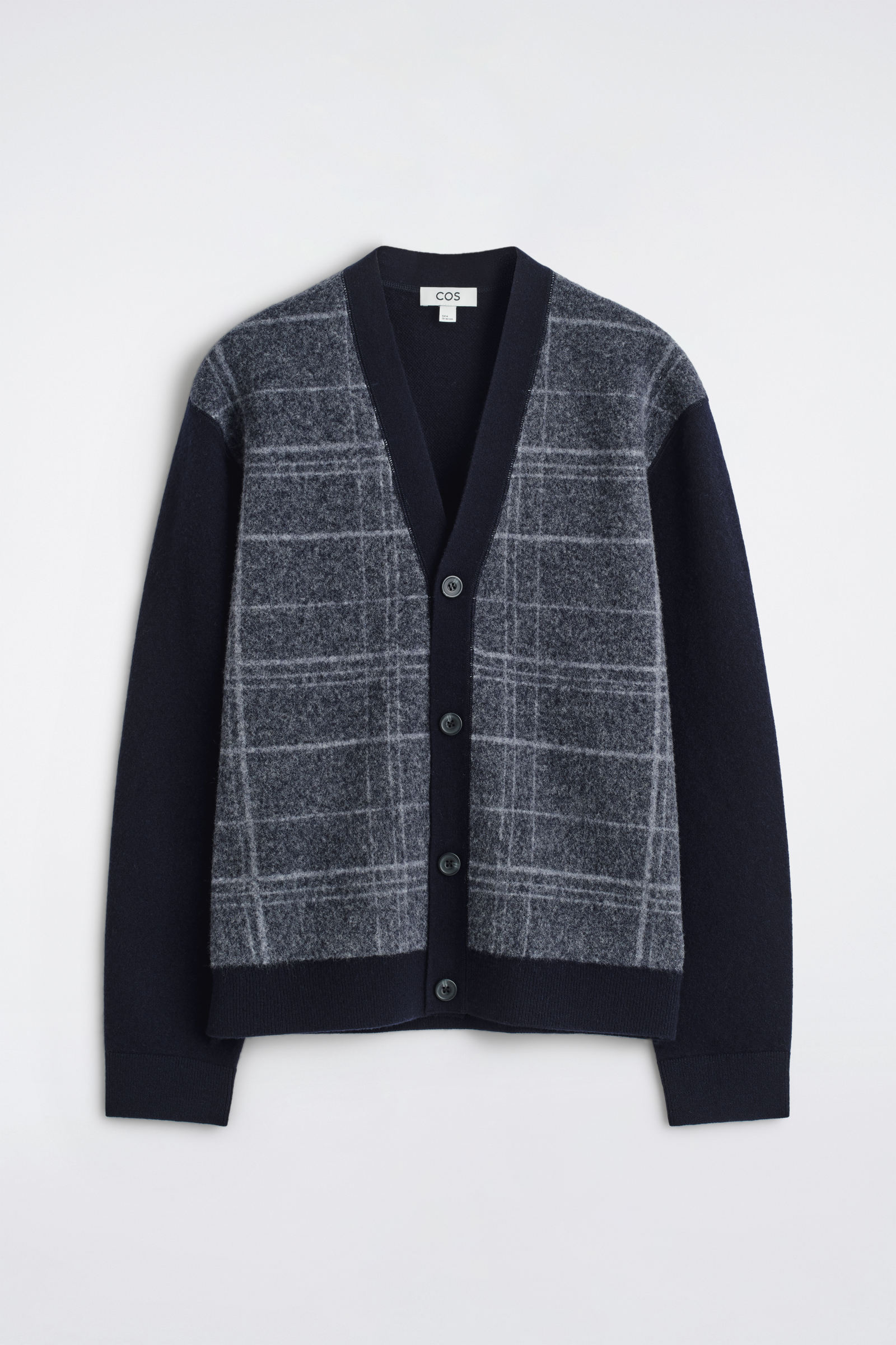 CHECKED WOOL V-NECK CARDIGAN チェックウールVネックカーディガン