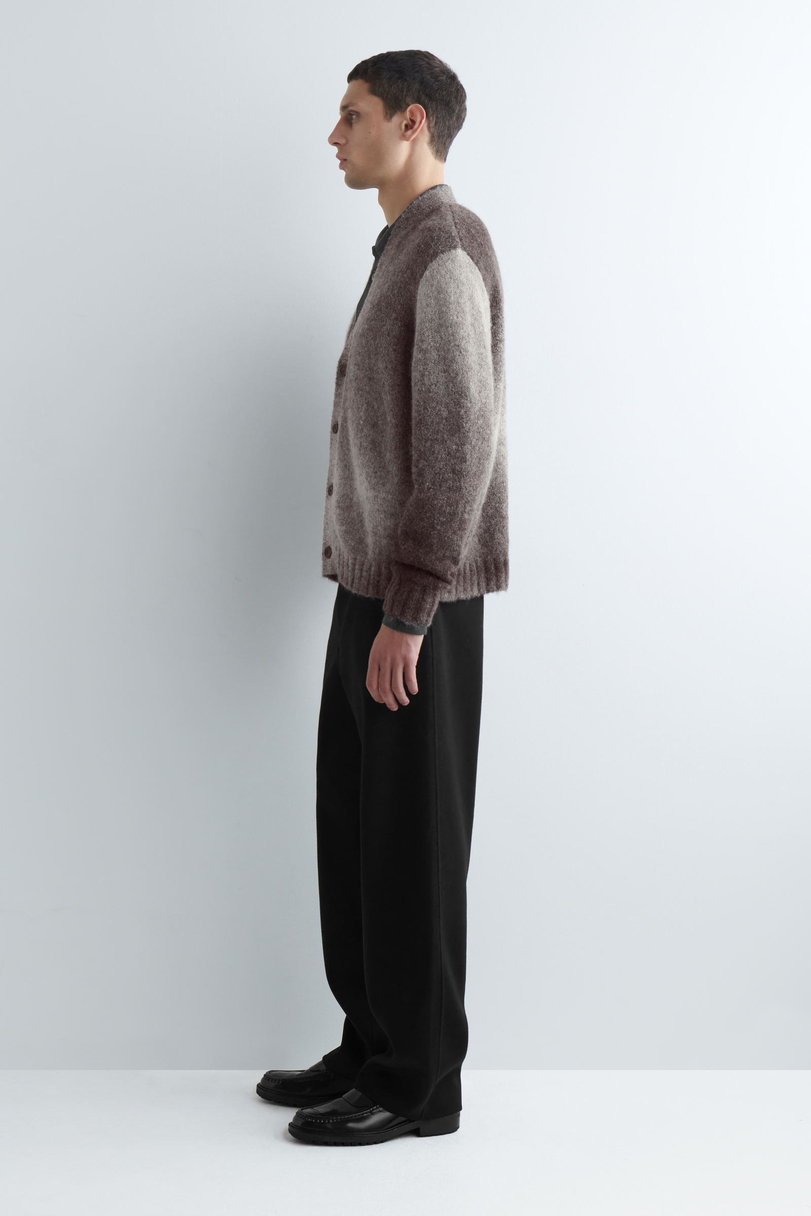 DEGRADE ALPACA-BLEND CARDIGAN DEGRADEアルパカ混カーディガン グレー