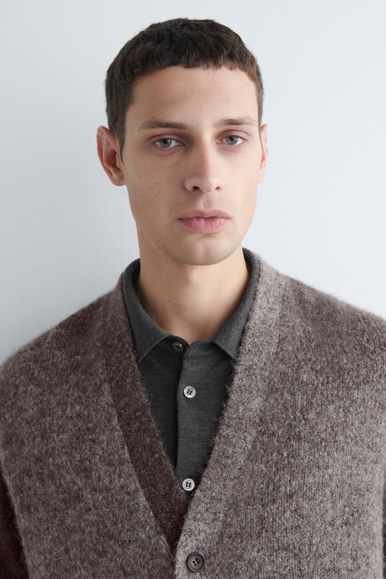 DEGRADE ALPACA-BLEND CARDIGAN DEGRADEアルパカ混カーディガン グレー