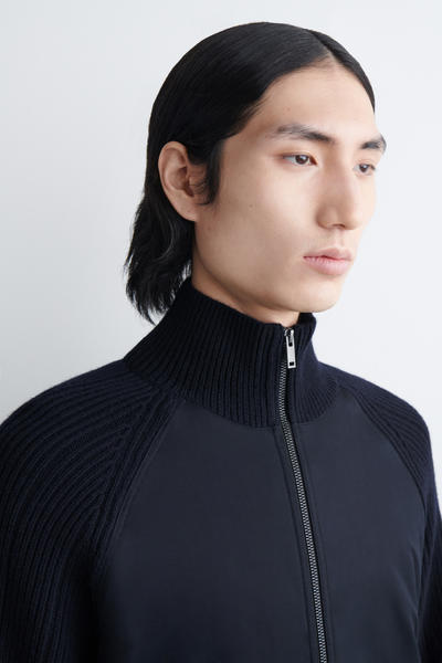 COS コットン切り替え メリノトラックジャケット