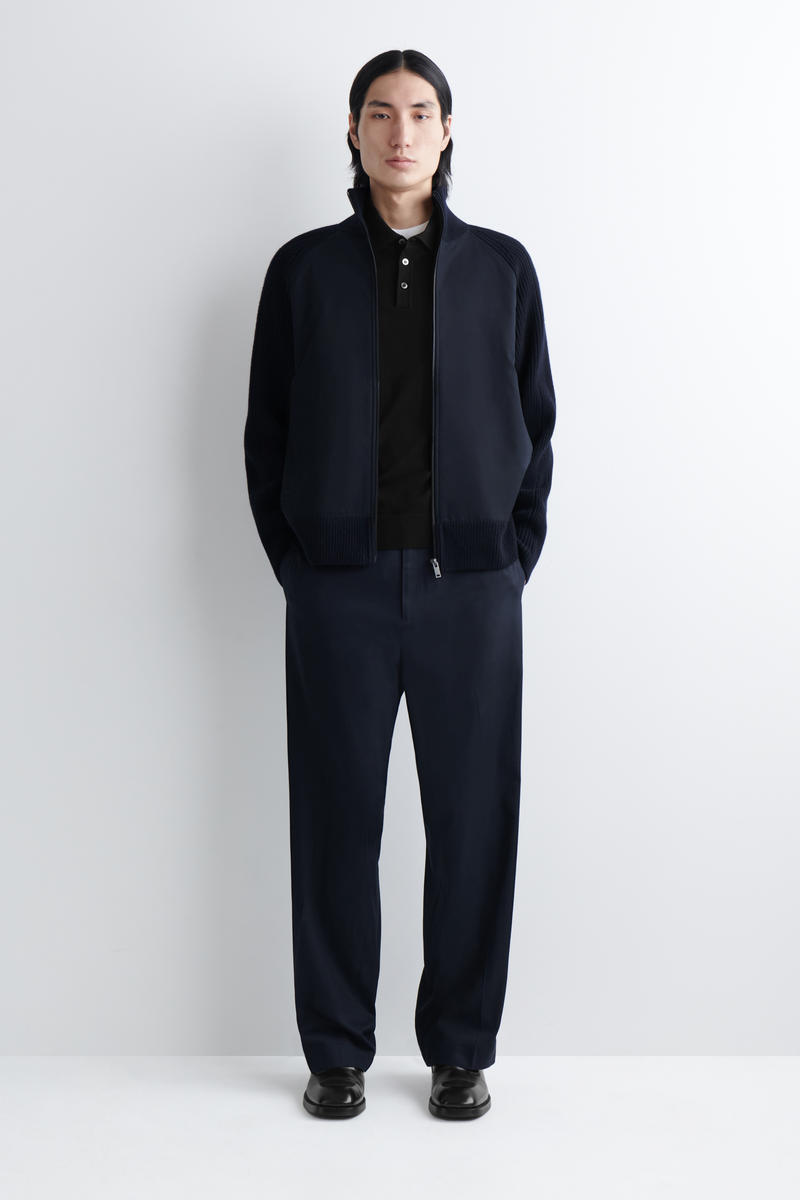 COS コットン切り替え メリノトラックジャケット