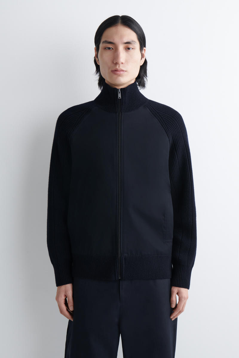 COS コットン切り替え メリノトラックジャケット