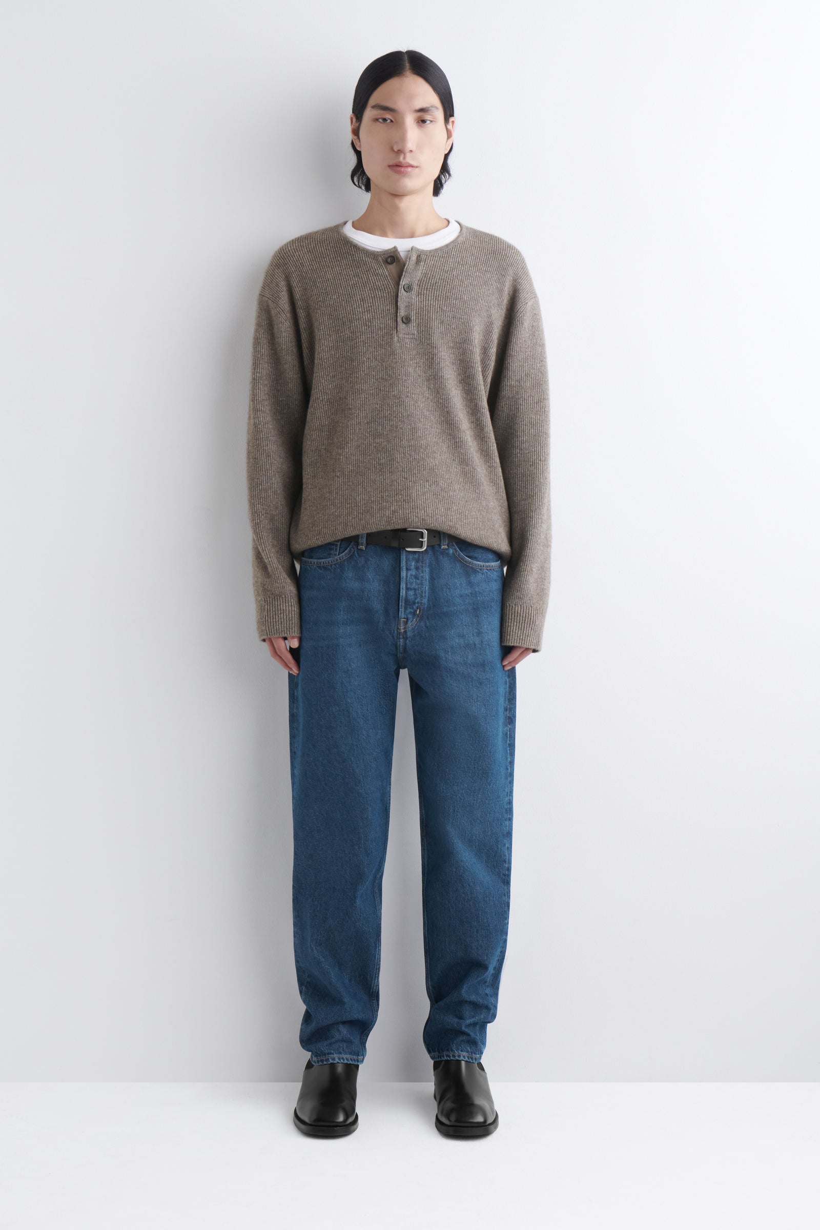 KNITTED MERINO-YAK HENLEY TOP ニットメリノヤクヘンリートップ
