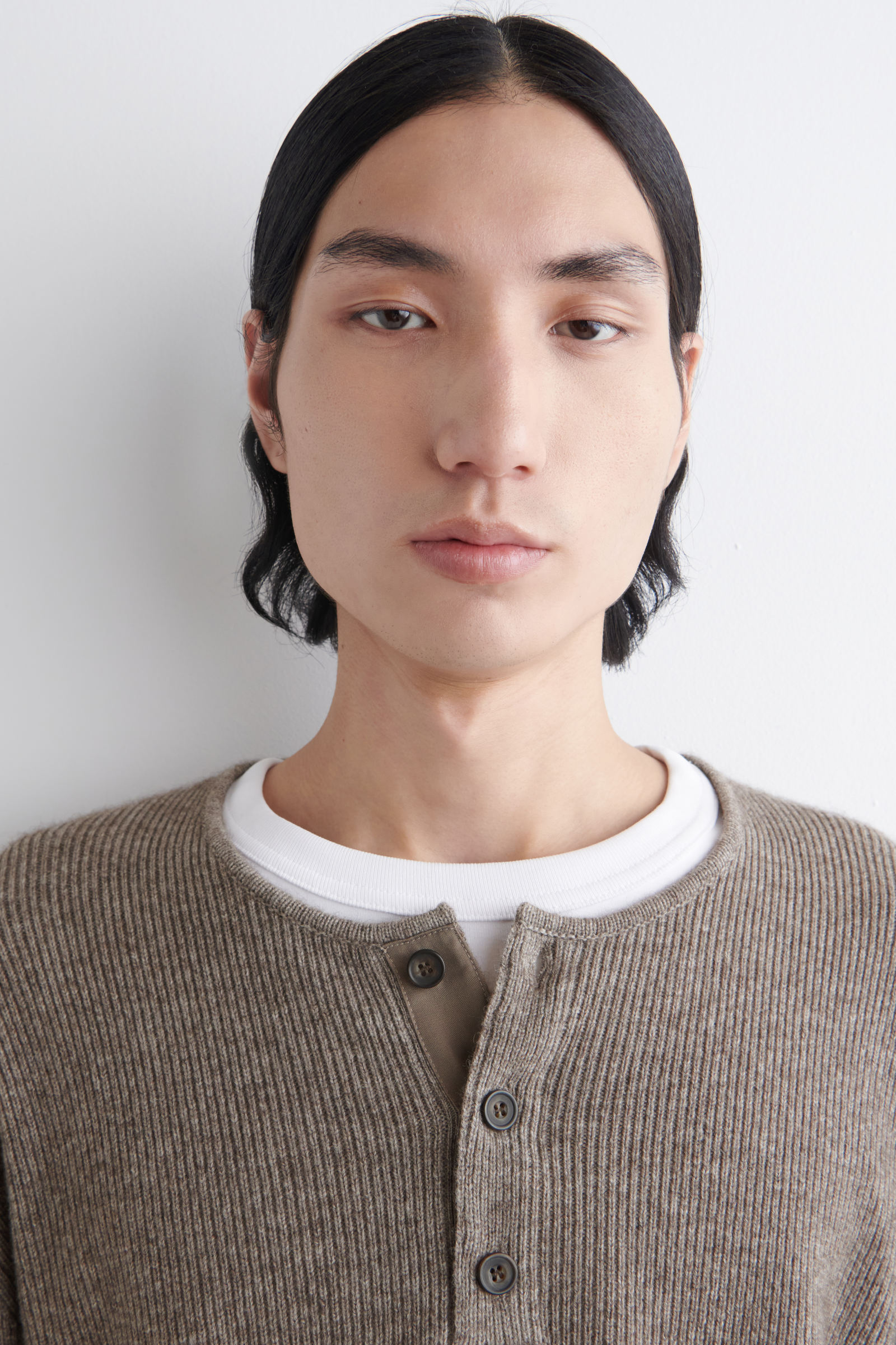 KNITTED MERINO-YAK HENLEY TOP ニットメリノヤクヘンリートップ 