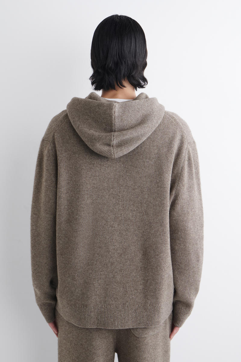 COS ニットメリノヤクジップアップフーディー