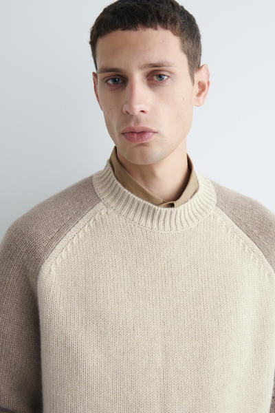 COS カラーブロックデザインカシミヤセーター