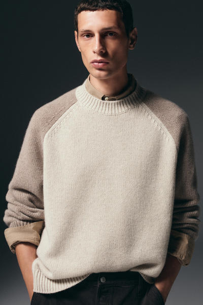 COS カラーブロックデザインカシミヤセーター