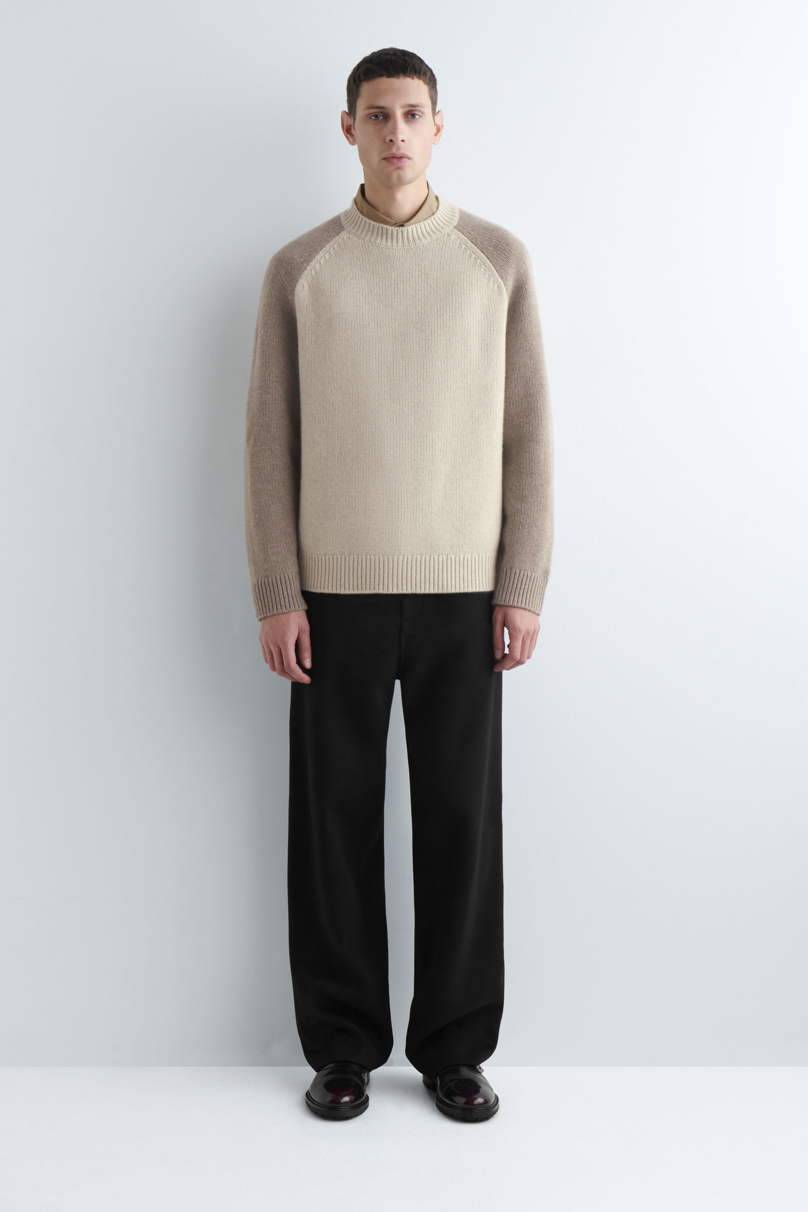 COLOUR-BLOCK CASHMERE JUMPER カラーブロックデザインカシミヤ