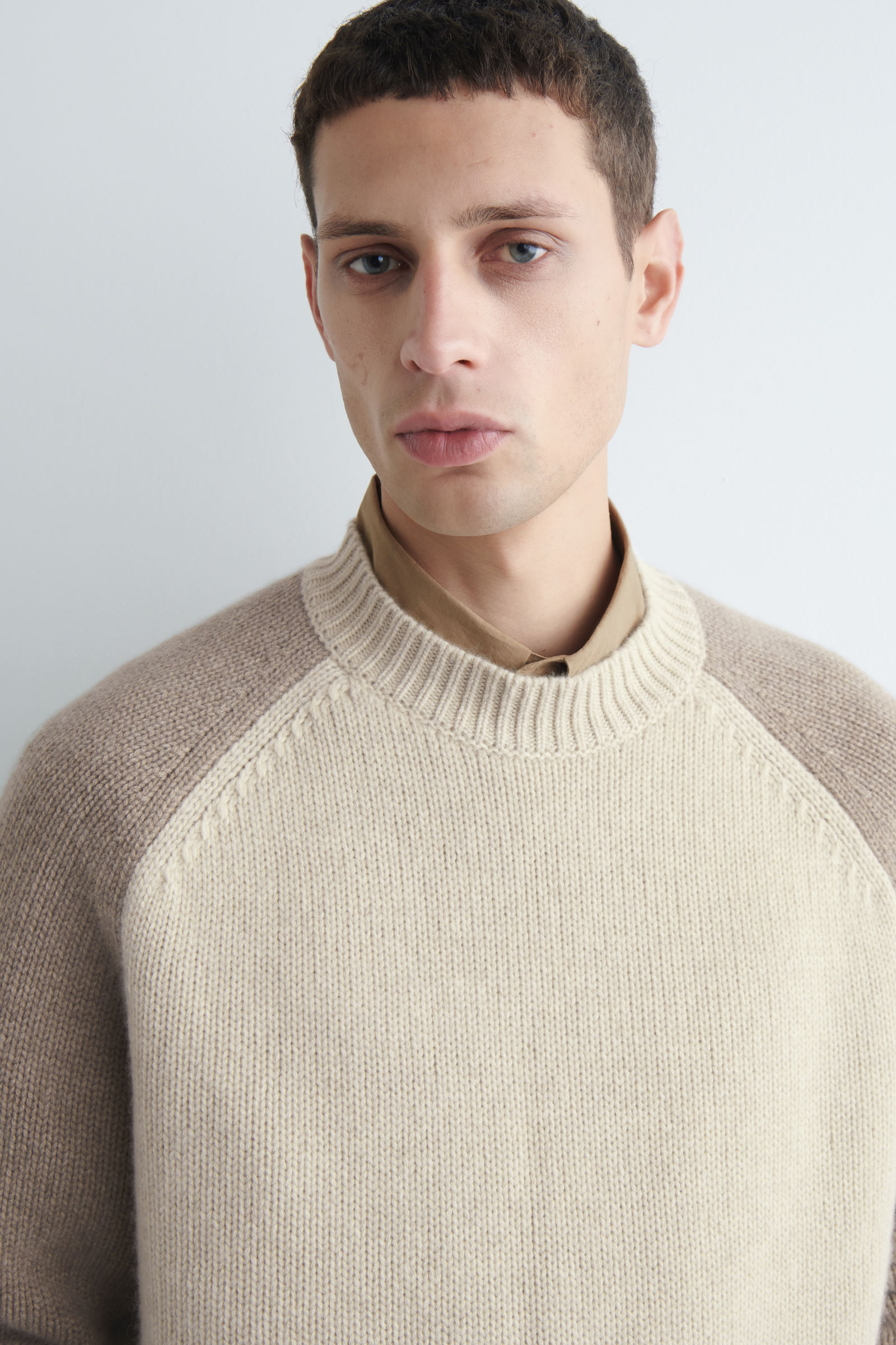COLOUR-BLOCK CASHMERE JUMPER カラーブロックデザインカシミヤ 