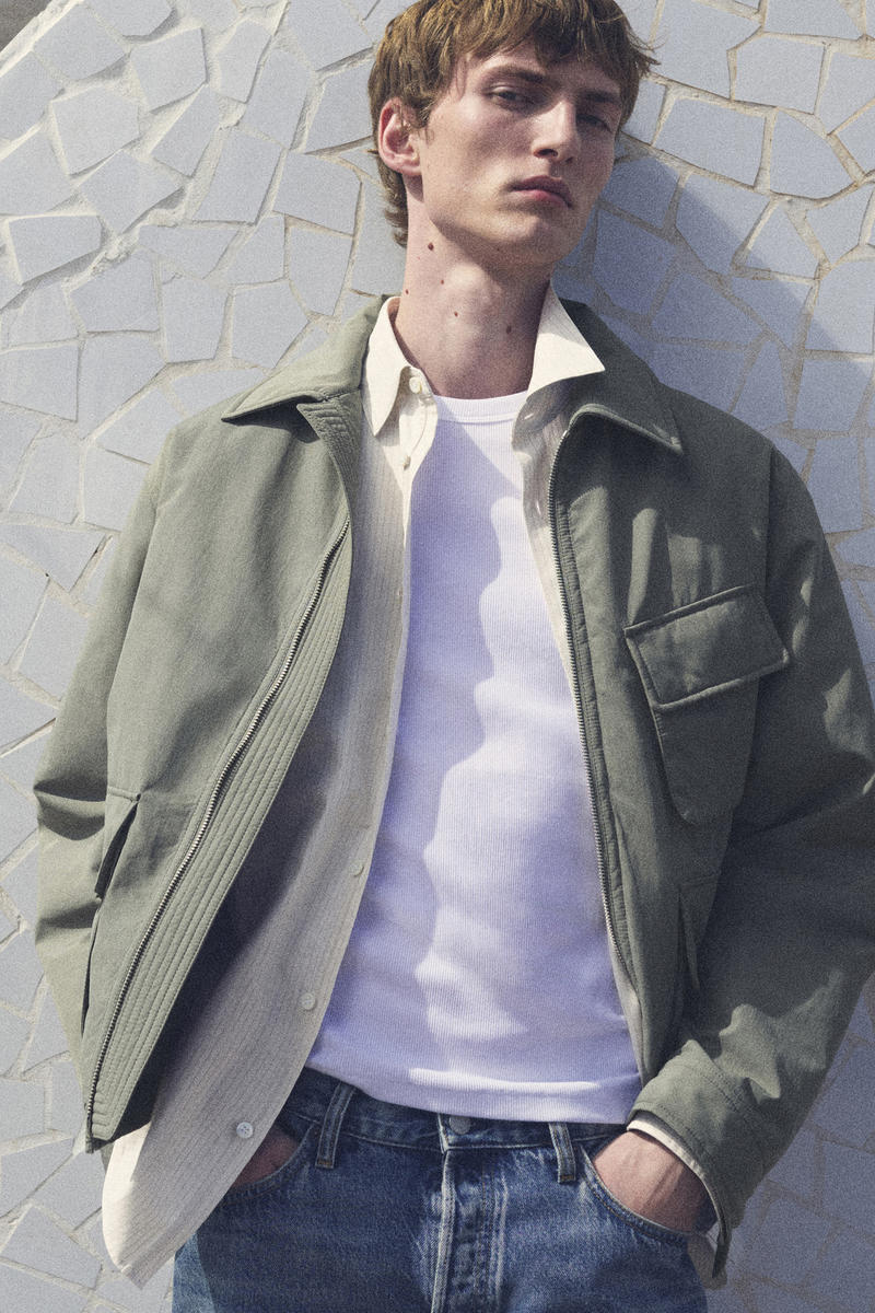 COS パッド入りハリントンジャケット-  ナイロン素材