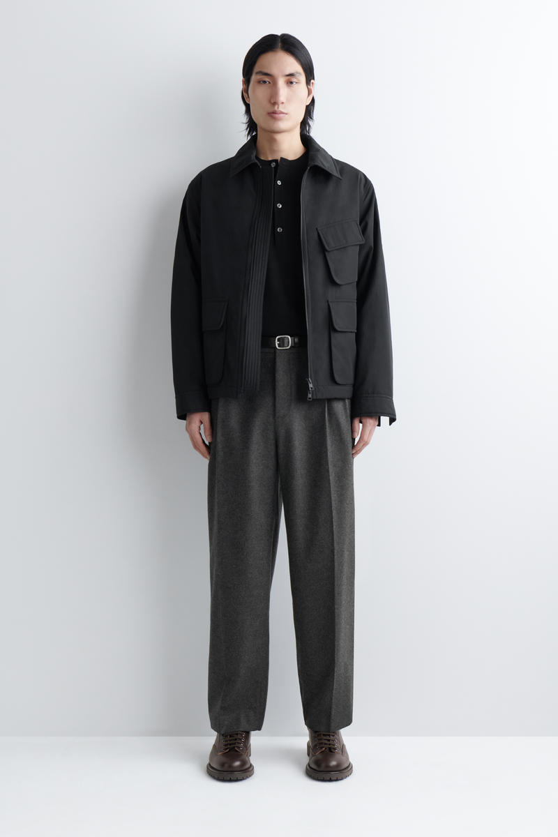 COS パッド入りハリントンジャケット-  ナイロン素材