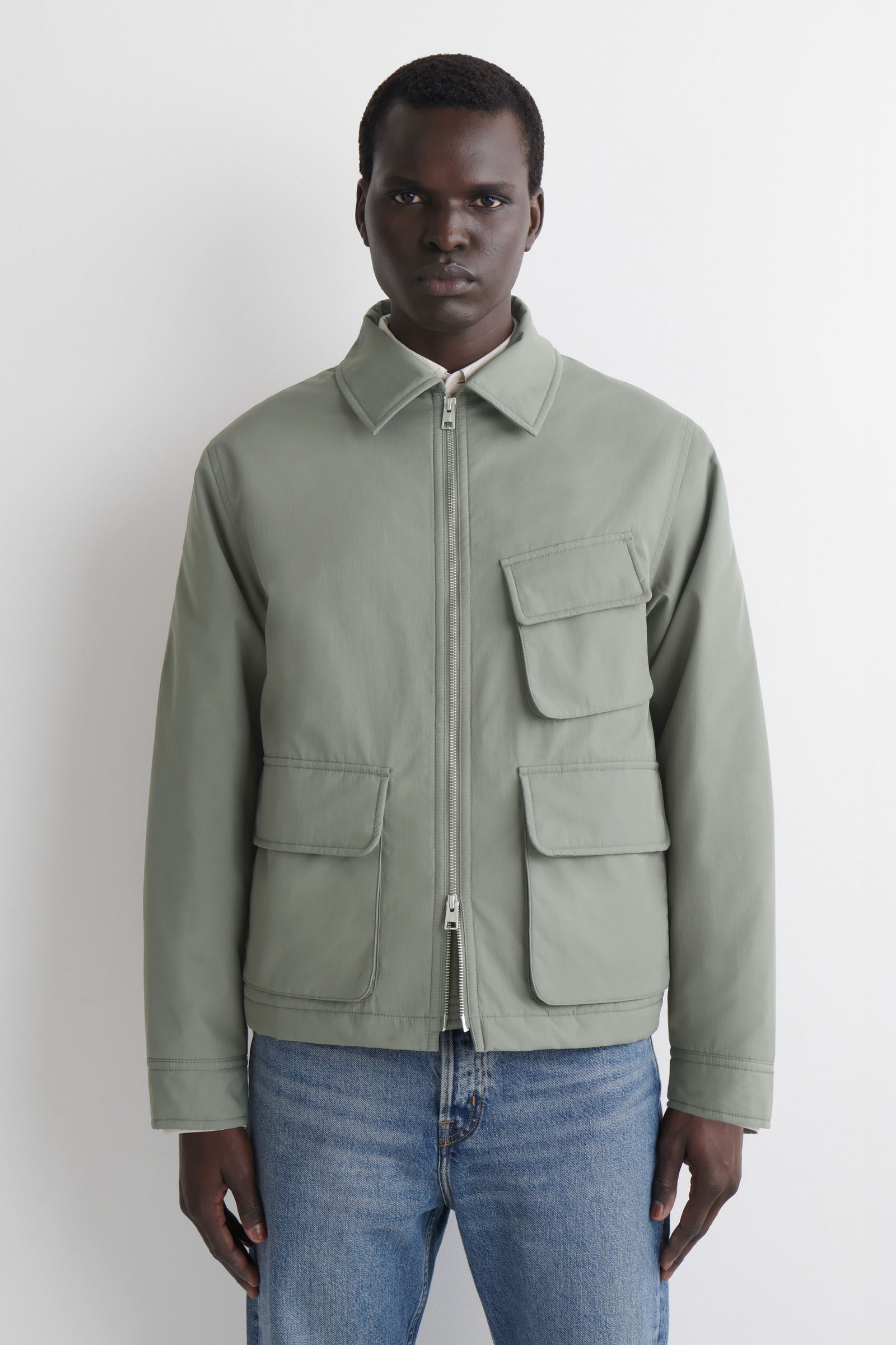 COS コス　防水ハリントンジャケット　XL PADDED NYLON HARRINGTON JACKET パッド入りハリントンジャケット