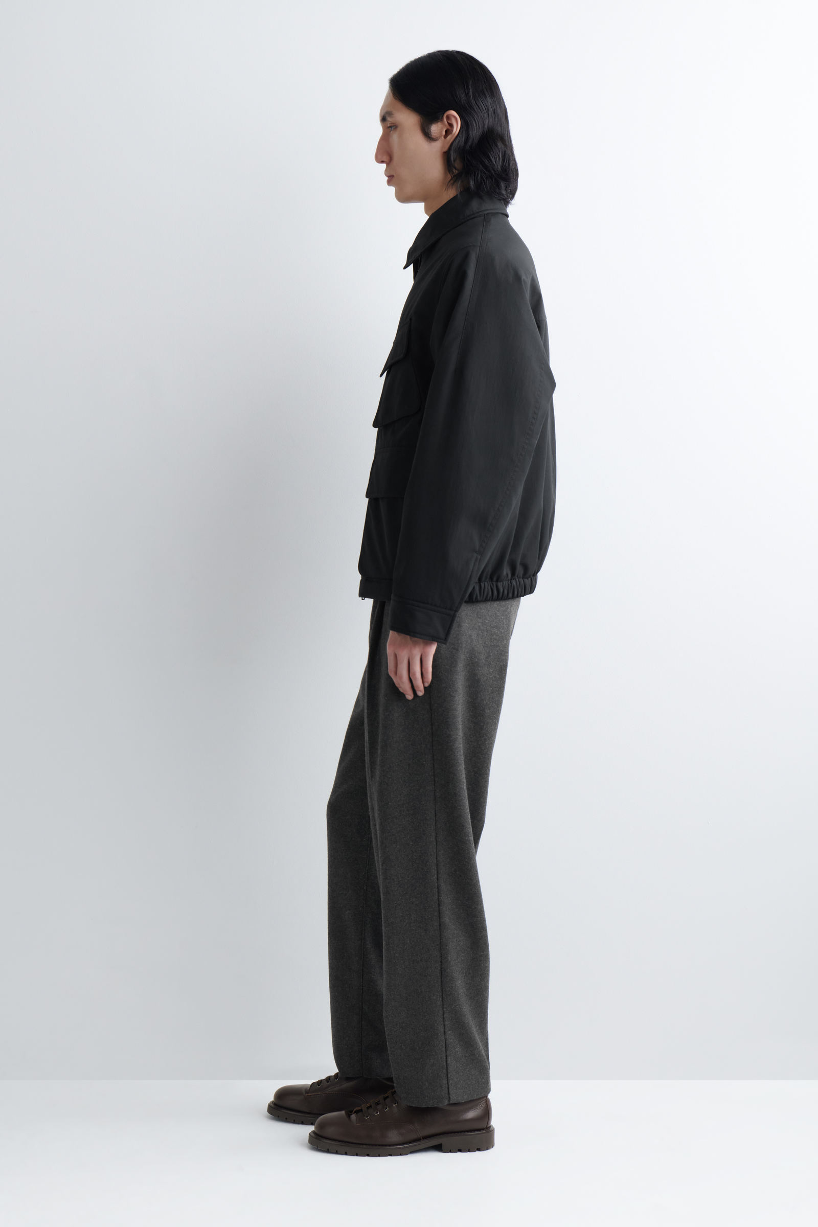 PADDED NYLON HARRINGTON JACKET パッド入りハリントンジャケット