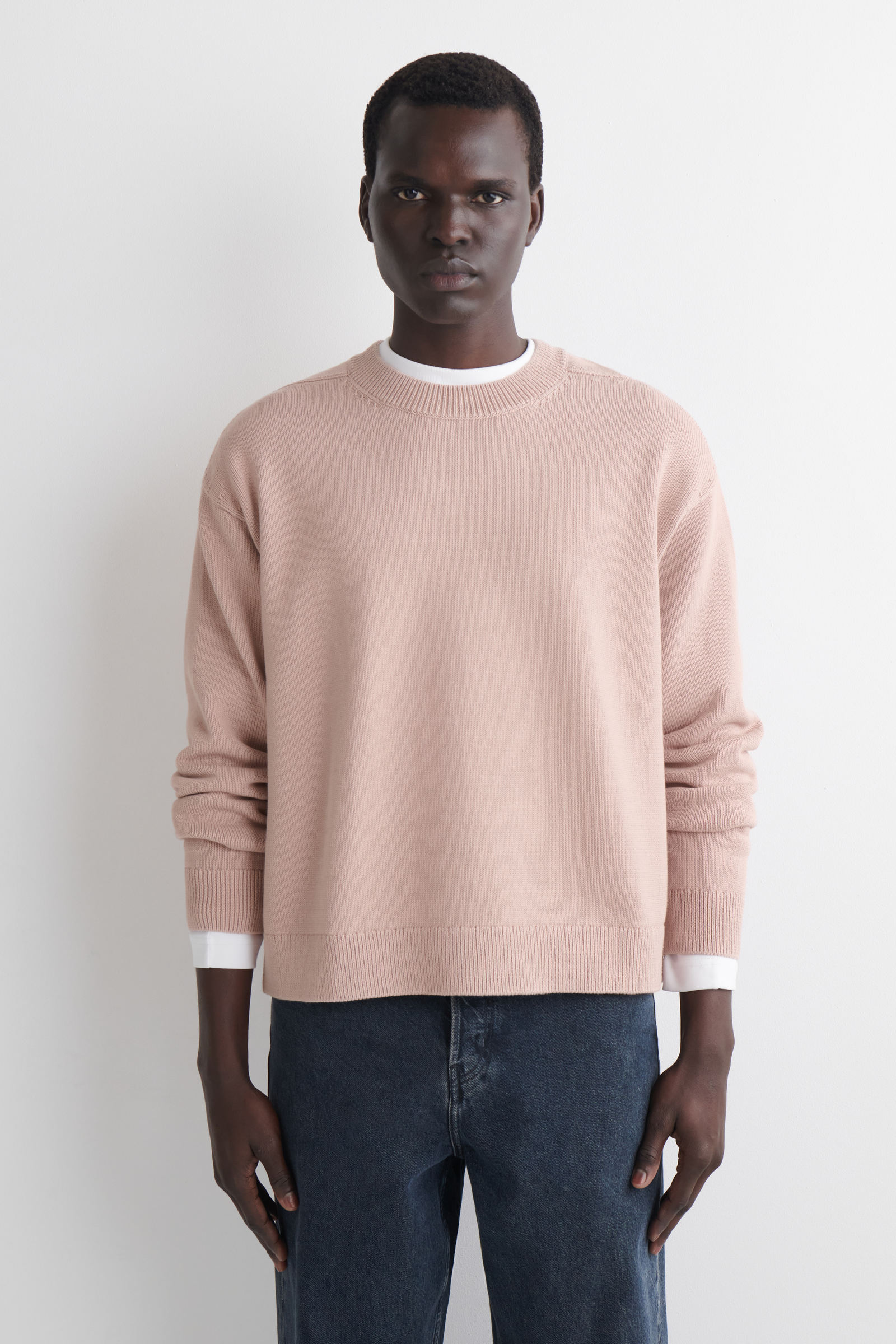 KNITTED COTTON CREW-NECK JUMPER ニットコットンクルーネック