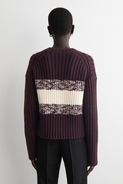 COS テクスチャードメリノウールVネックセーター