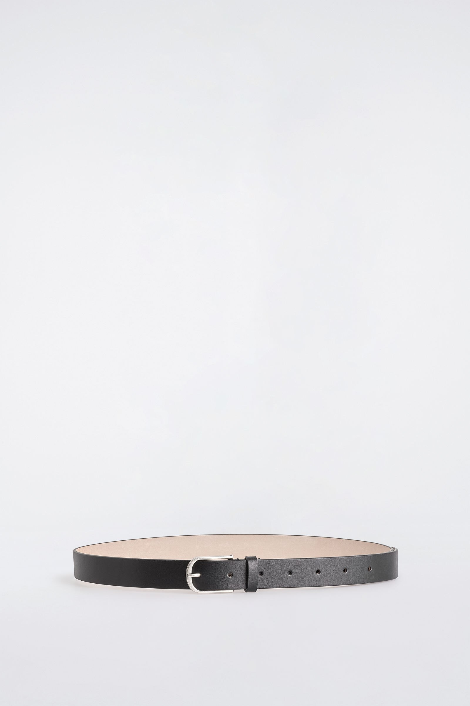COS ラウンドバックルレザーベルト ROUNDED-BUCKLE LEATHER BELT ラウンドバックルレザーベルト ダーク