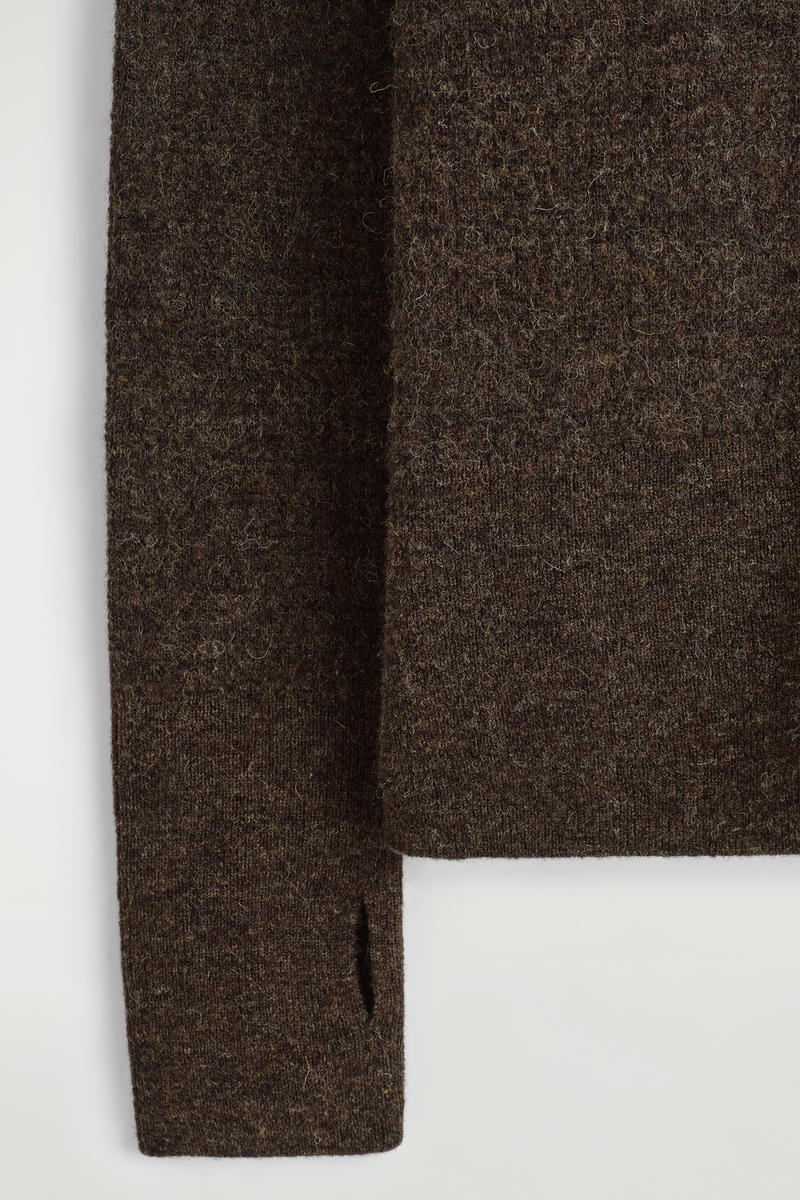 ALPACA MERINO WOOL HIGH-NECK CARDIGAN アルパカメリノウール
