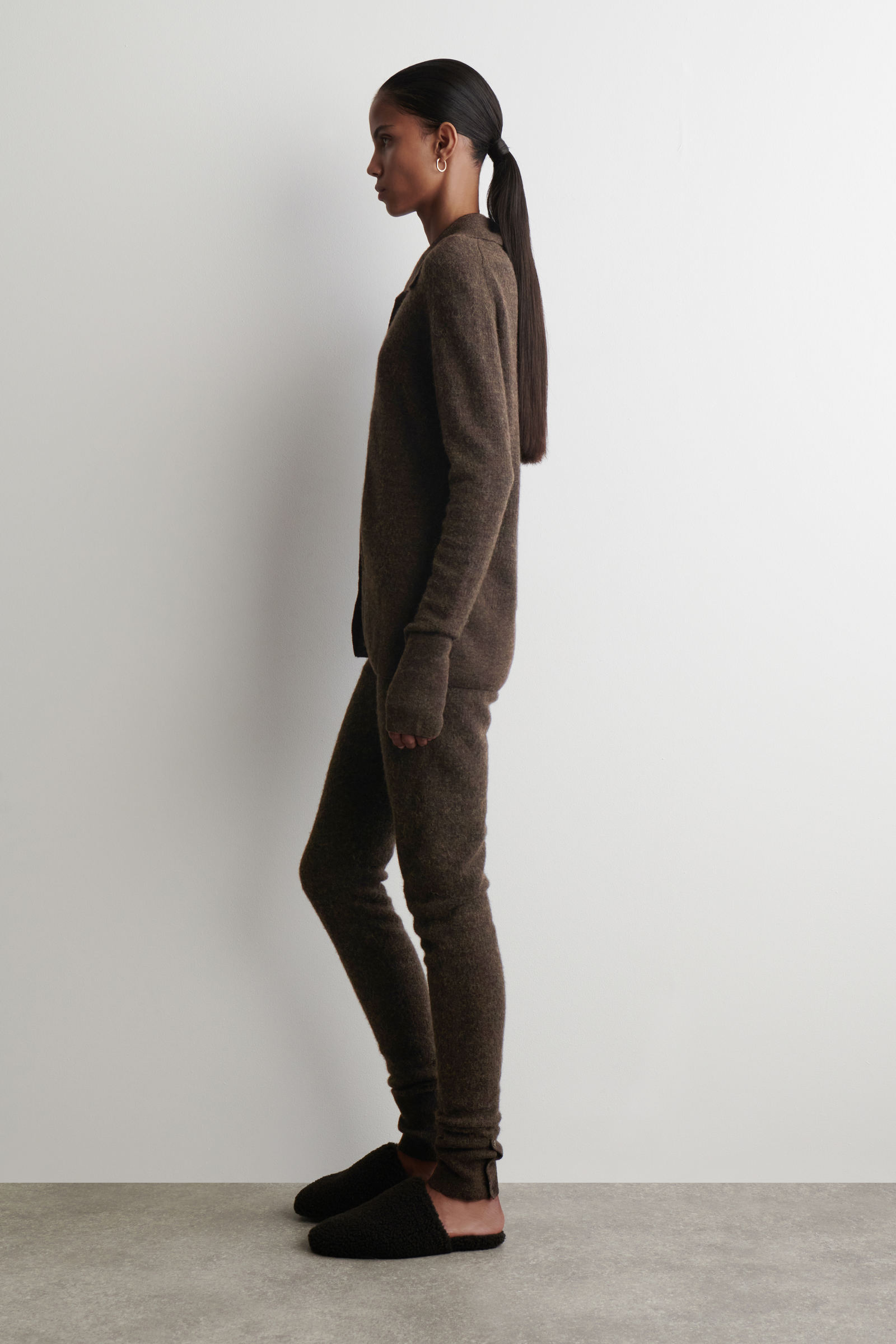 ALPACA MERINO WOOL HIGH-NECK CARDIGAN アルパカメリノウール