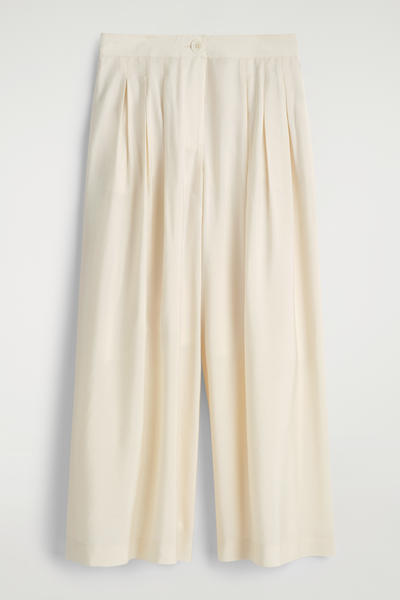 COS プリーツモダールワイドレッグトラウザーズ