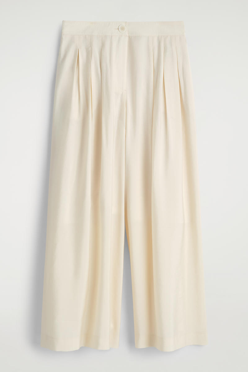 COS プリーツモダールワイドレッグトラウザーズ