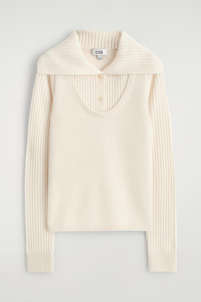 COS レイヤードメリノウールセーター