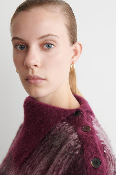 COS ボタン付きチェック柄アルパカ混セーター