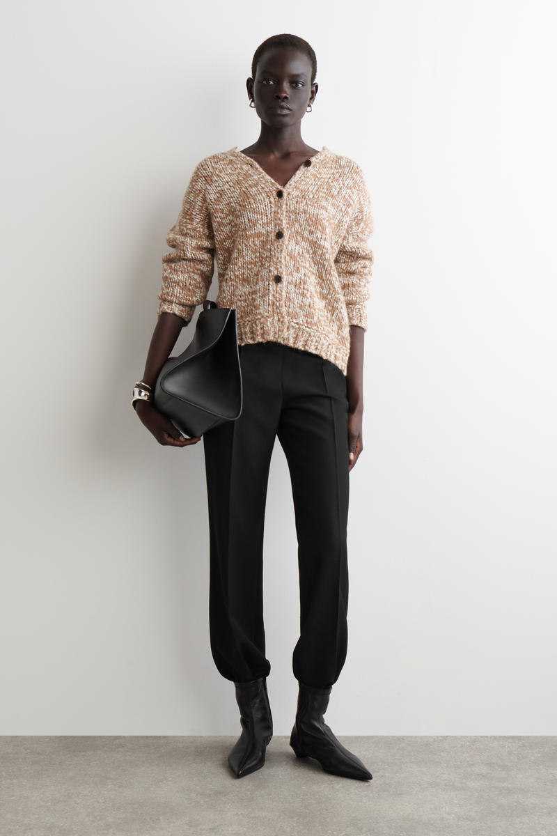 FLECKED CHUNKY WOOL-ALPACA CARDIGAN フレックチャンキーニット