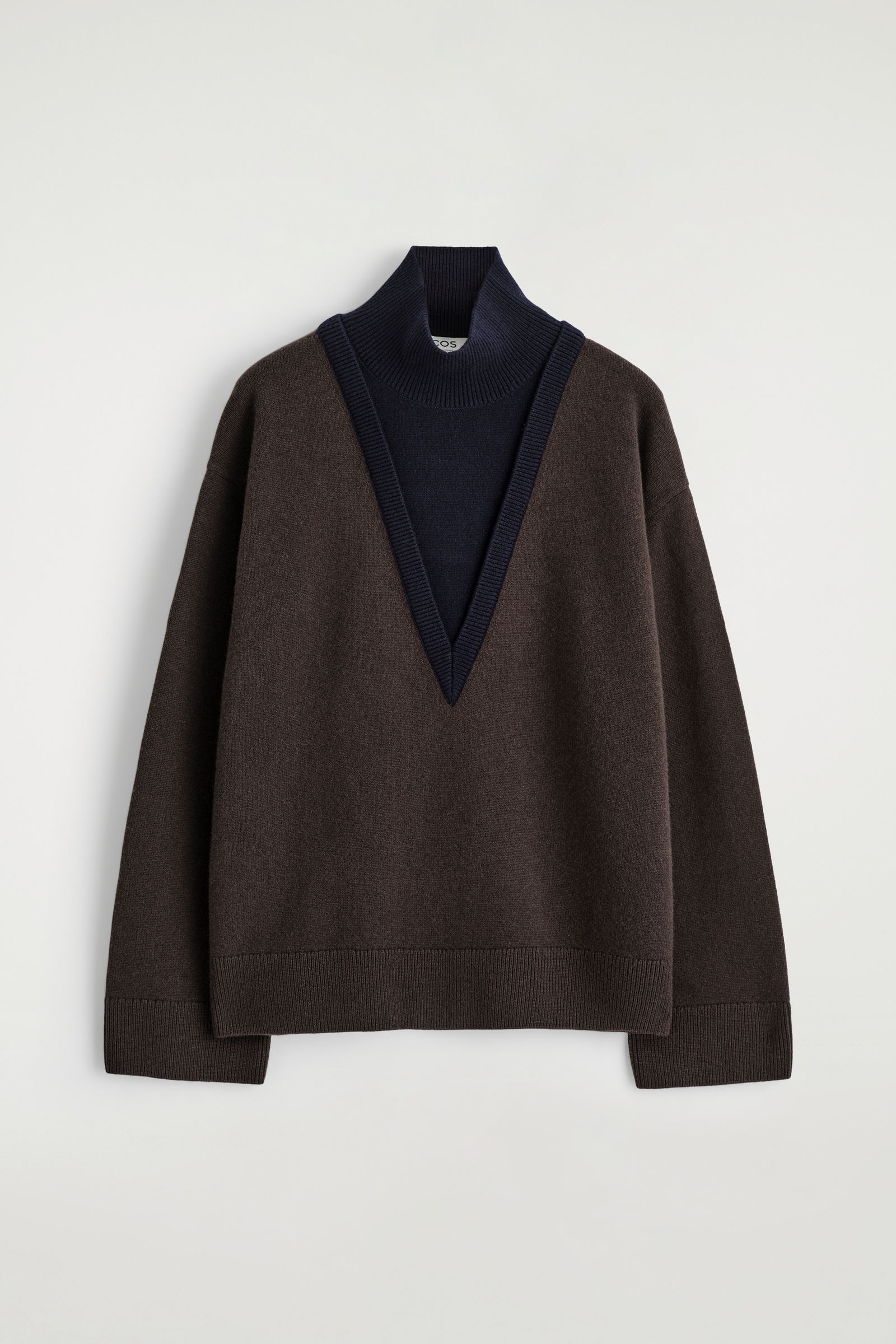 LAYERED MERINO WOOL HIGH-NECK JUMPER レイヤードメリノウール