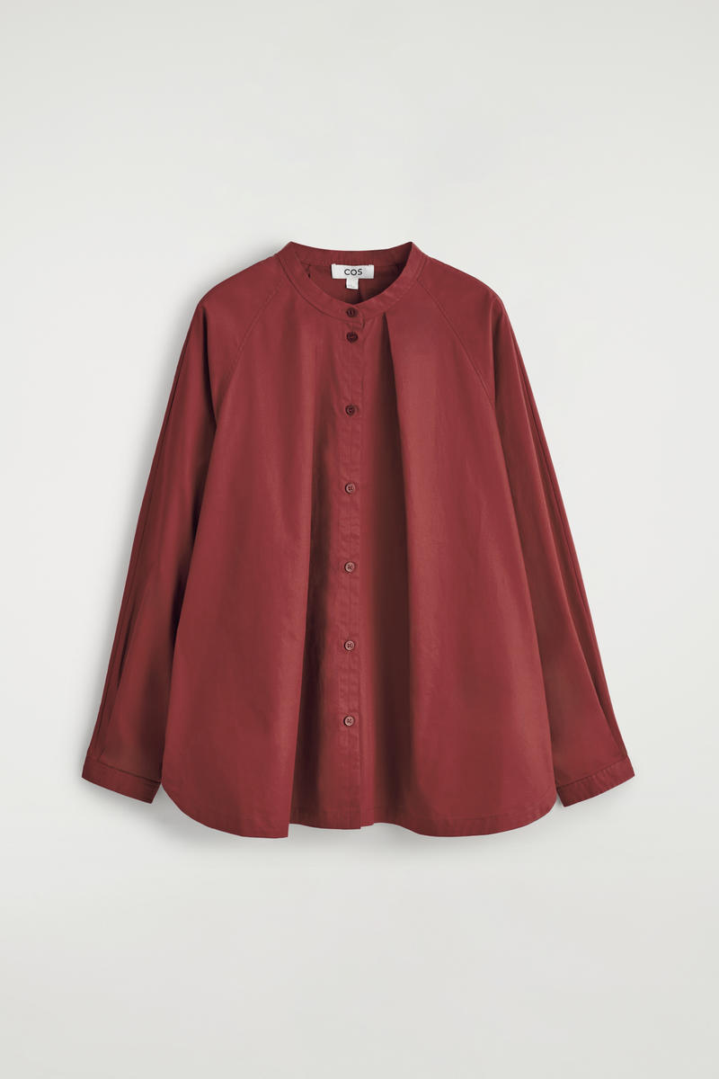 COS グランダッドカラー コットンシャツ