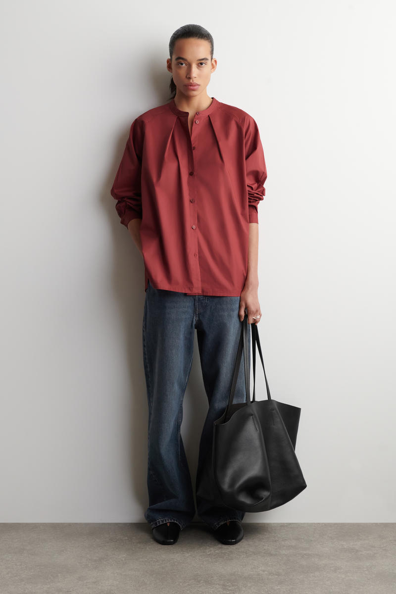 COS グランダッドカラー コットンシャツ