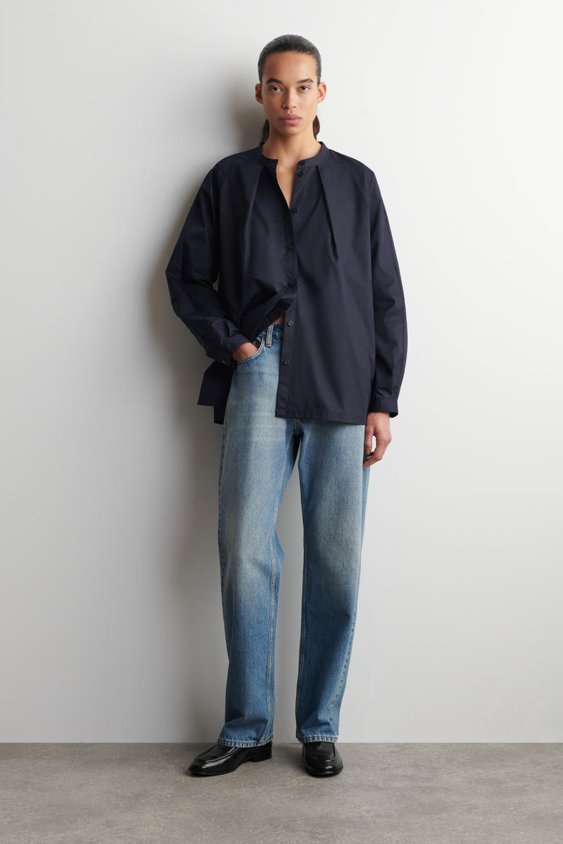 GRANDAD-COLLAR COTTON SHIRT グランダッドカラー コットンシャツ