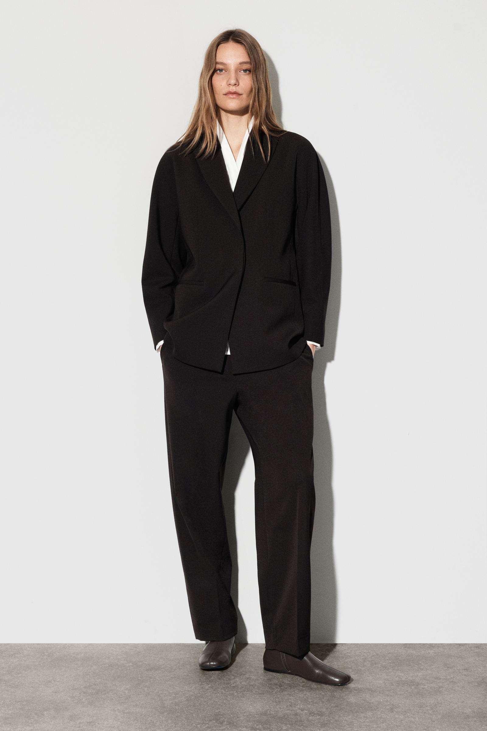 SHAWL-COLLAR WOOL-BLEND BLAZER ショールカラー ウール混ブレザー